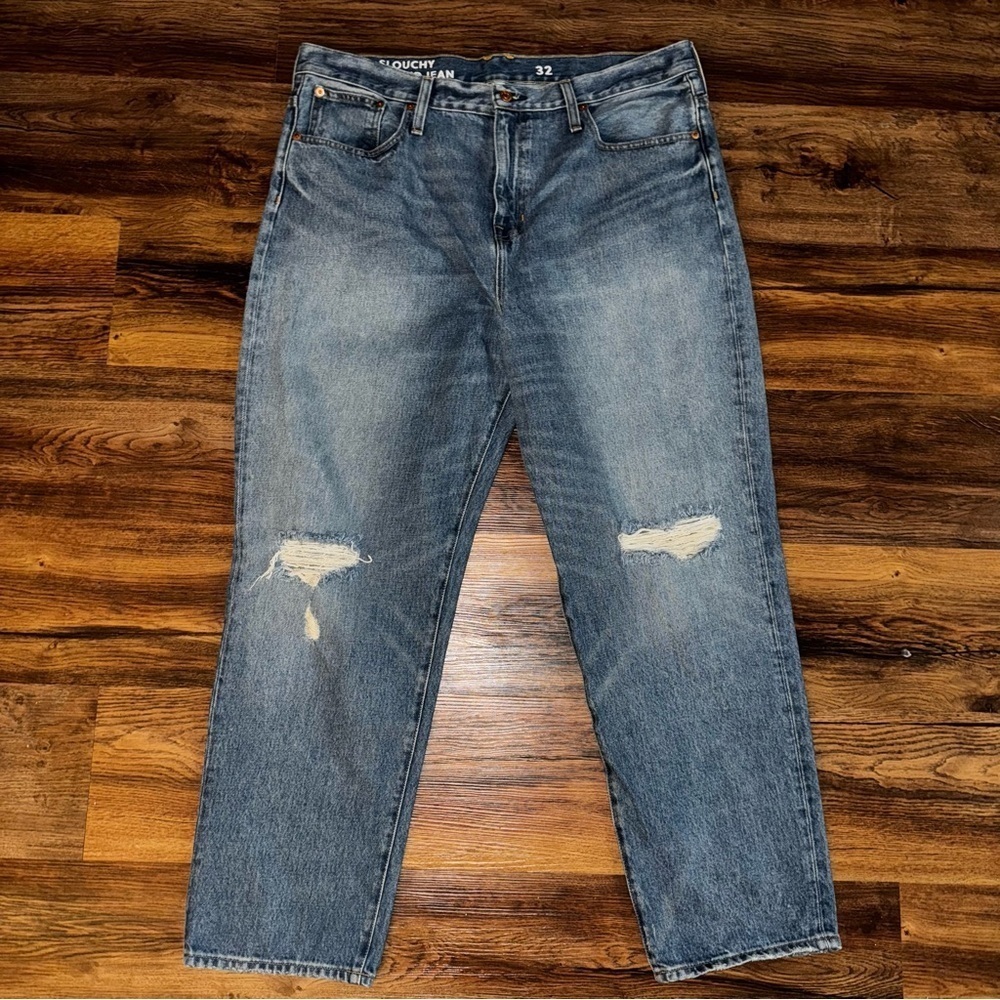 J.Crew Slouchy Boyfriend Jeans Southern Sky Medium Wash Midrise Women's Size 32